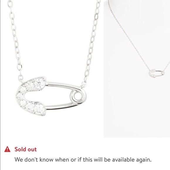NWT Nadri Petite Safety Pin Necklace SOLD OUT - Picture 2 of 8